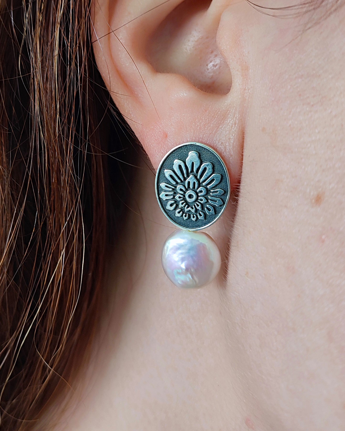 Ikat Baroque Pearl Σκουλαρίκια