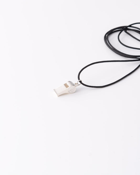 Limited edition ασημένιο κολιέ Functional Whistle  λειτουργική σφυρίχτρα με ρυθμιζόμενο κορδόνι της ANV Jewelry.