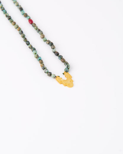 Iwan African Turquoise & Coral Κολιέ