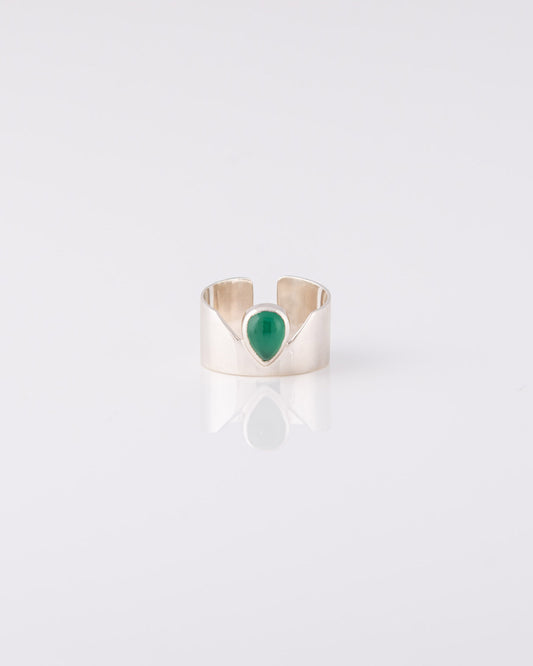 Mermaid Tear Drop Green Onyx Δαχτυλίδι