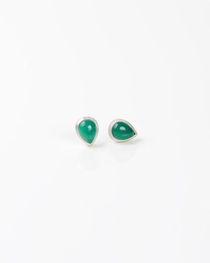 Mermaid Tear Green Onyx Σκουλαρίκια