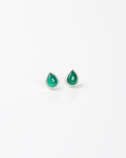 Mermaid Tear Green Onyx Σκουλαρίκια
