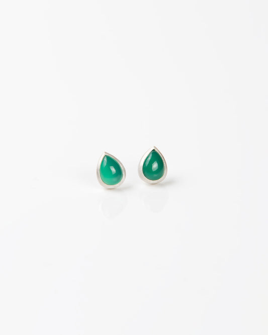 Mermaid Tear Green Onyx Σκουλαρίκια