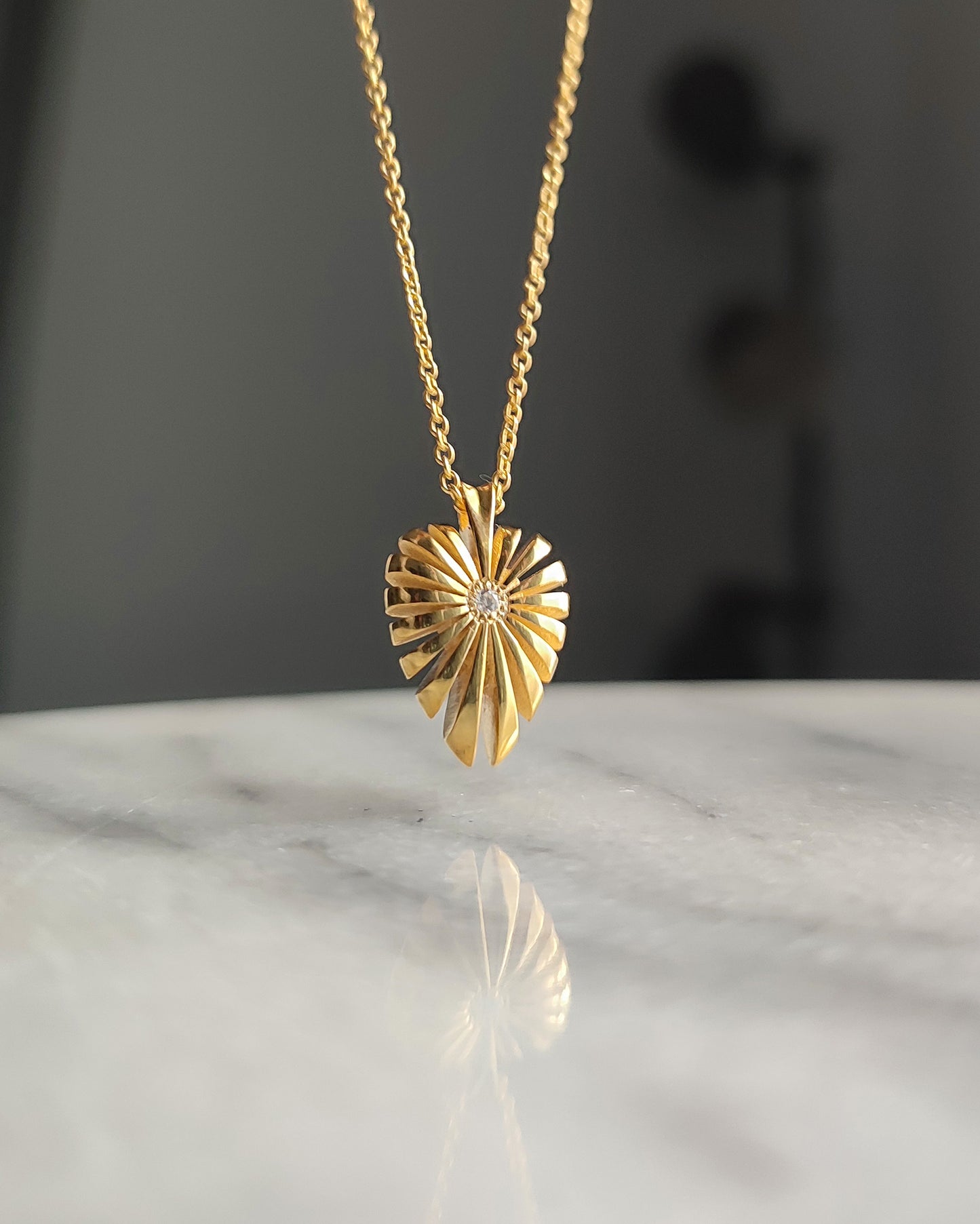 Radial Heart Large Κολιέ | Ζιργκόν