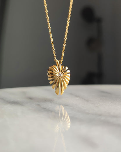 Radial Heart Large Κολιέ | Ζιργκόν