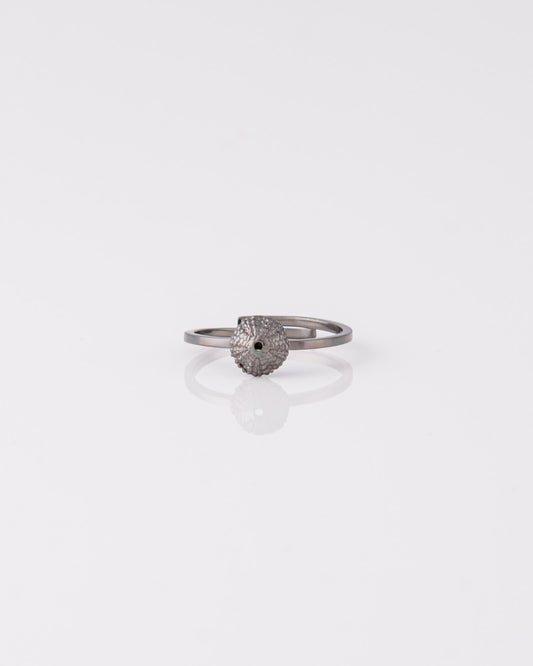 Μαύρο ασημένιο δαχτυλίδι αχινός Sea Urchin Small από την ANV Jewelry.