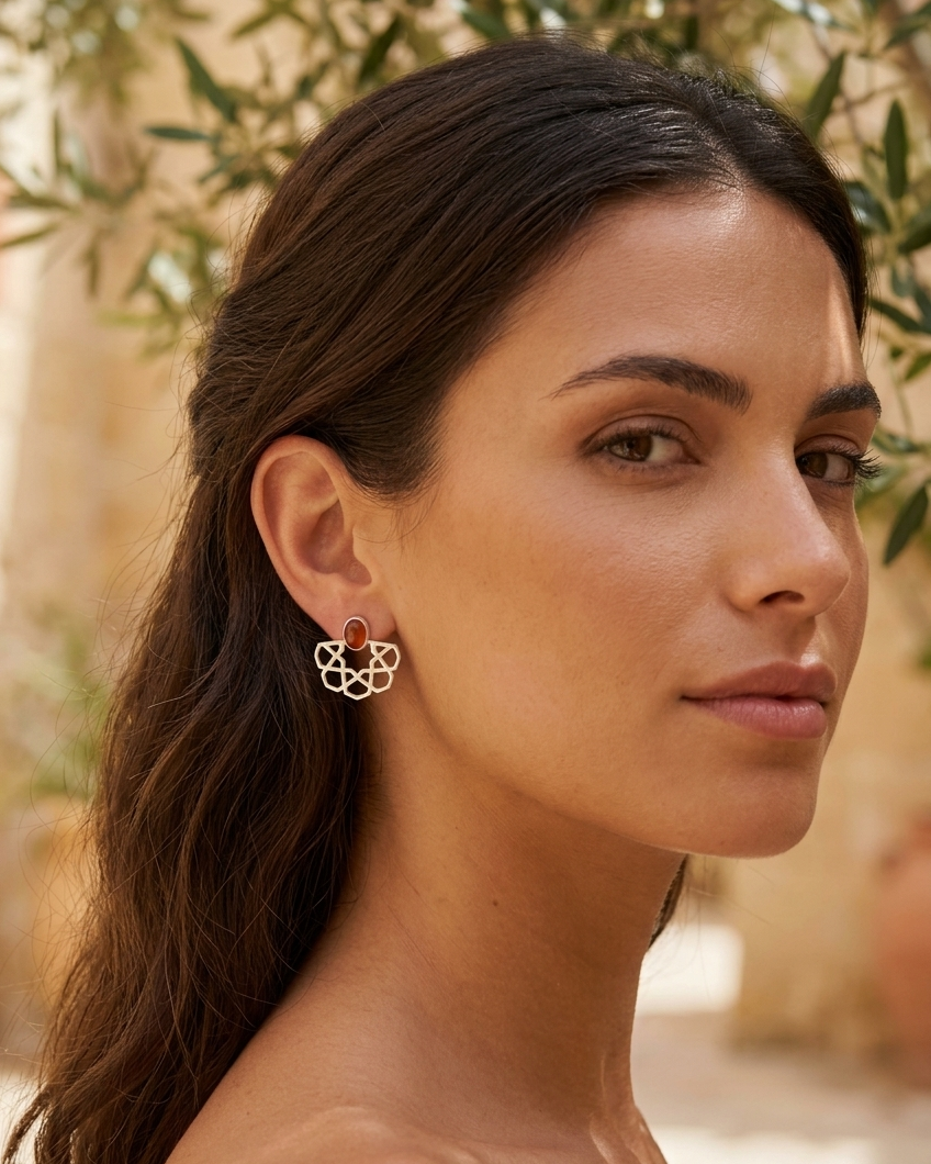 Zellige Carnelian Earrings